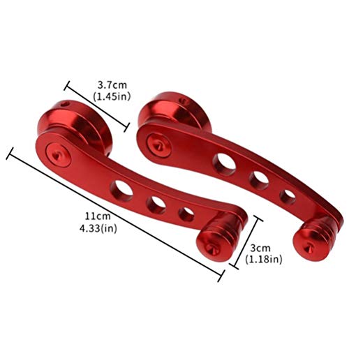 Veemoon Car Window Handle Set Window Crank Handle Winder Riser Replacement Handles with Mounting Hardware Car Accessories Red - Image 4