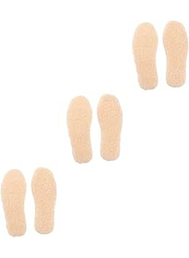 Wool Winter Insoles Warm Comfortable Replacement Shoe Pads 3 Pairs For Boys Girls - Image 1