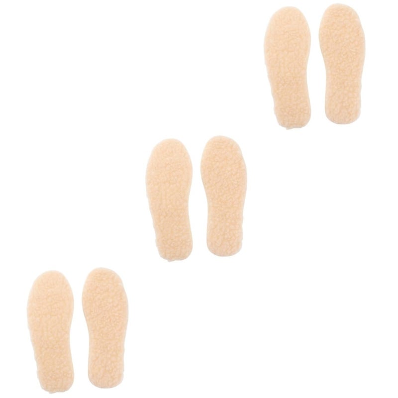 Wool Winter Insoles Warm Comfortable Replacement Shoe Pads 3 Pairs For Boys Girls - Image 2