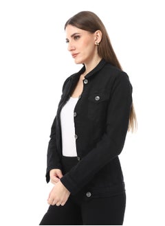 Andora Onyx Black Gabardine Casual Jacket_Black  - Image 2