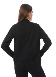 Andora Onyx Black Gabardine Casual Jacket_Black  - Image 3