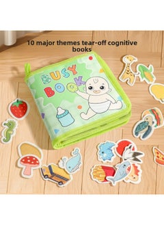 Generic Cognitive Tear Book Baby Cloth Book Baby Toy 0-1 Year Old Montessori Early Childhood Education Busy Book Hand Tear Book-Color:Tear Off And Paste Cloth Book  - Image 1