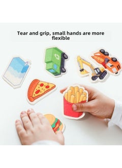 Generic Cognitive Tear Book Baby Cloth Book Baby Toy 0-1 Year Old Montessori Early Childhood Education Busy Book Hand Tear Book-Color:Tear Off And Paste Cloth Book  - Image 5