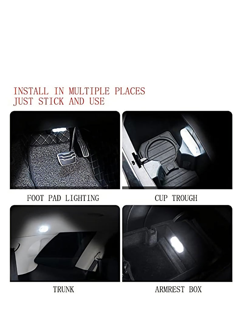 Portable USB Rechargeable Car LED Interior Lights, 7 Color Options with 6 Bright LED Beads, 2-Pack Night Reading Atmosphere Lighting for Enhanced Car Ambiance - Image 4