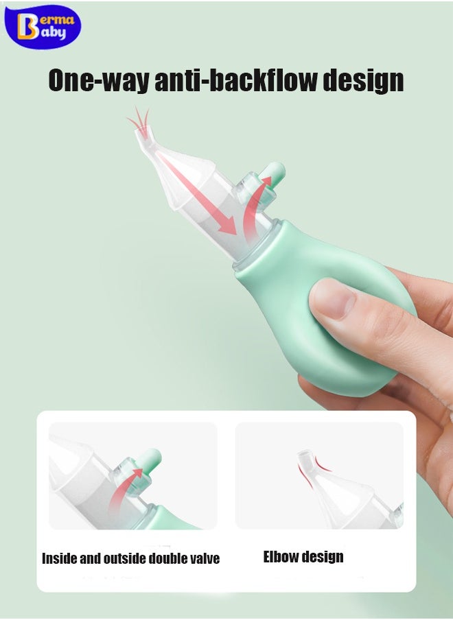 Berma Baby Nasal washer, silicone nasal aspirator, premium anti-reflux nasal cleaner, manual nasal aspirator with portable case and nasal cleaning tweezers for relieving nasal congestion in infants and young children  - Image 4