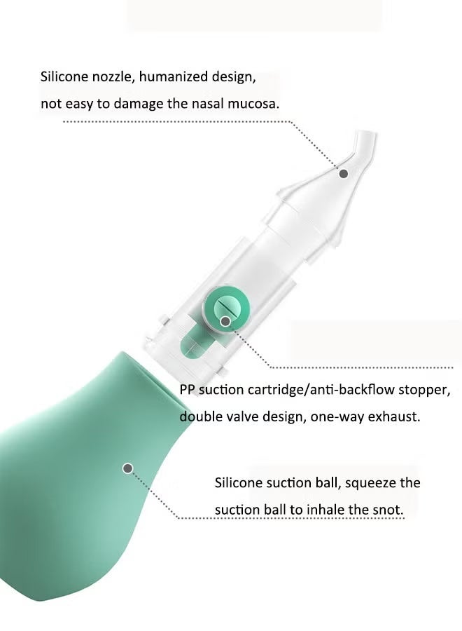 Berma Baby Nasal washer, silicone nasal aspirator premium anti-reflux nasal cleaner, manual nasal aspirator with portable case and nasal cleaning tweezers for relieving nasal congestion in infants and young children - Image 4