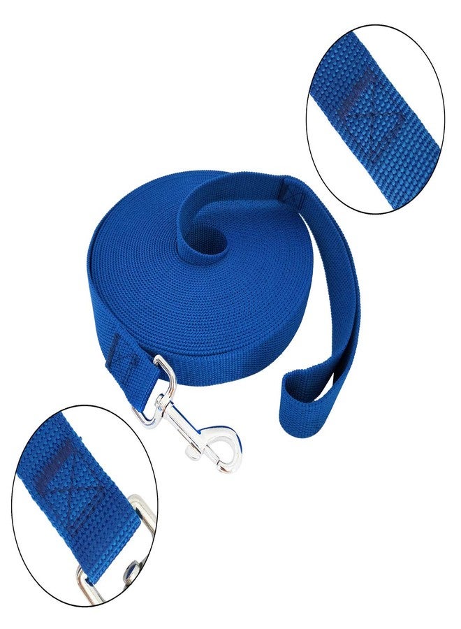 TAIDA 20ft 30ft 40ft 50ft Nylon Long Training Dog Leash for Small Medium Large Dogs, Long leashes Dog/Puppy Lead for Obedience Recall Training, Camping, or Backyard, 1 inch Wide (40 Foot, Blue) - Image 2