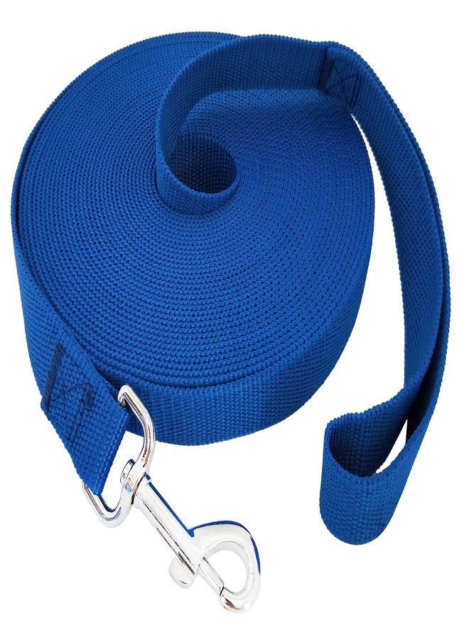 TAIDA 20ft 30ft 40ft 50ft Nylon Long Training Dog Leash for Small Medium Large Dogs, Long leashes Dog/Puppy Lead for Obedience Recall Training, Camping, or Backyard, 1 inch Wide (40 Foot, Blue) - Image 1