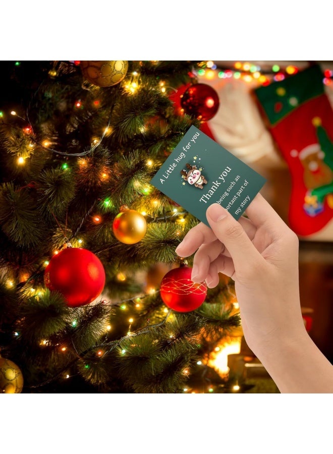 مجموعة من 5 قطع من عناق الجيب لعيد الميلاد - عناق جيب احتفالي من الراتنج للأصدقاء والأطفال، بطاقات تهنئة وبركات للعطلات، هدايا للتعبير عن الامتنان مع بطاقات مصاحبة، زينة عيد الميلاد - Image 4
