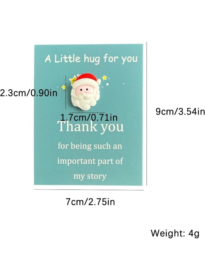 مجموعة من 5 قطع من عناق الجيب لعيد الميلاد - عناق جيب احتفالي من الراتنج للأصدقاء والأطفال، بطاقات تهنئة وبركات للعطلات، هدايا للتعبير عن الامتنان مع بطاقات مصاحبة، زينة عيد الميلاد - Image 2