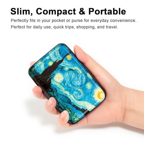 Kaabao Credit Card Holder for Men, Women's Small RFID Blocking Wallet Business Metal Slim Mini Aluminum Hard Case Gift (Vincent van Gogh The Starry Night) - Image 3