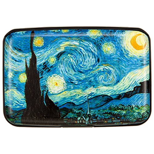 Kaabao Credit Card Holder for Men, Women's Small RFID Blocking Wallet Business Metal Slim Mini Aluminum Hard Case Gift (Vincent van Gogh The Starry Night) - Image 1