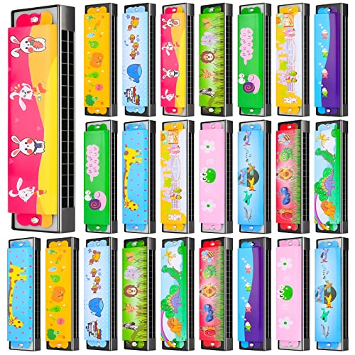 KFPPLXQ 24 Pcs Harmonica for Kids Lightweight Harmonicas with Double Row of 16 Holes, Harmonica for Toddler Kids Adult Beginners' Musical Instrument Toy (Over 3 Years Old) - Image 1