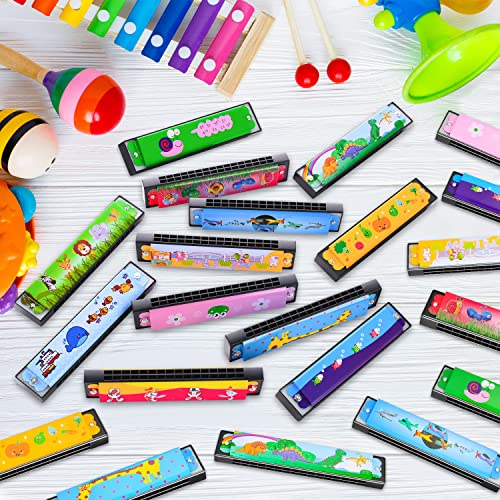 KFPPLXQ 24 Pcs Harmonica for Kids Lightweight Harmonicas with Double Row of 16 Holes, Harmonica for Toddler Kids Adult Beginners' Musical Instrument Toy (Over 3 Years Old) - Image 2
