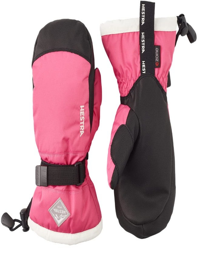 Hestra Youth Gauntlet Waterproof CZone Junior/Kids Mitten,Fuchsia/Ivory,6 - Image 1