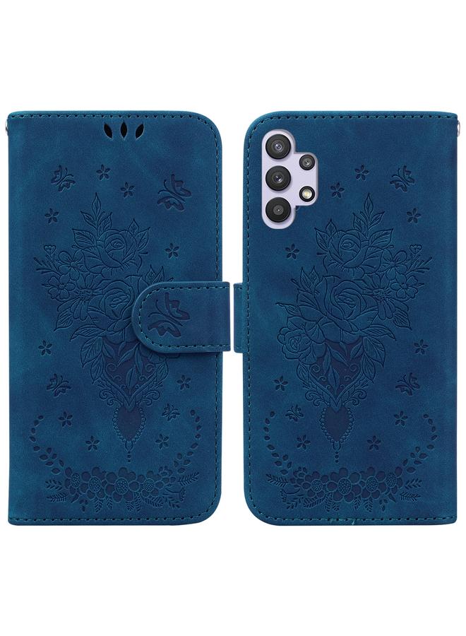 اس-توب جراب لهاتف Samsung Galaxy A32 5G، جراب هاتف جلدي منقوش بنقشة فراشة وردية - Image 1
