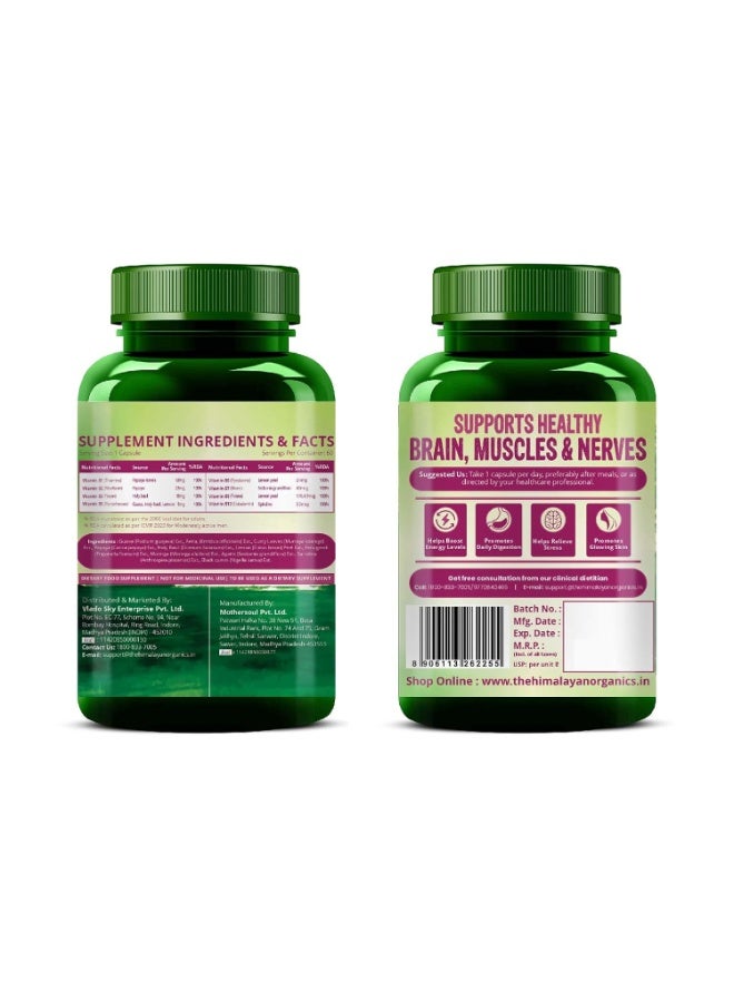 Himalayan Organics Plant Based Vitamin B Complex with 100% RDA covered For all B vitamins  120 Vegetarian (60 veg Capsules) - Image 5