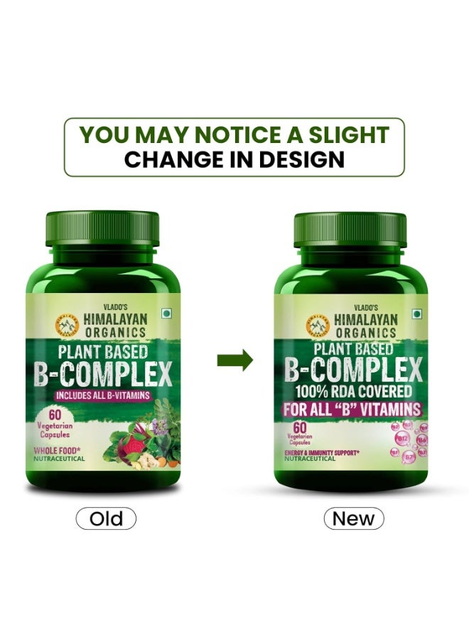 Himalayan Organics Plant Based Vitamin B Complex with 100% RDA covered For all B vitamins  120 Vegetarian (60 veg Capsules) - Image 4