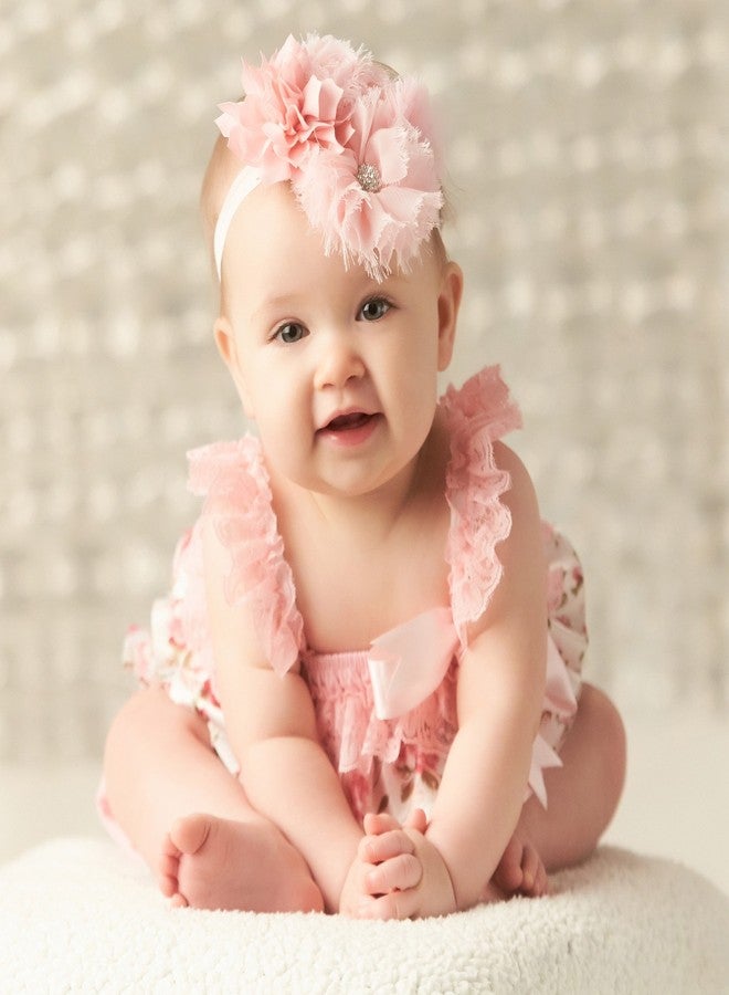 My Lello Baby Headband Shabby Fabric Flower Cluster Stretchy Elastic Navy - Image 5