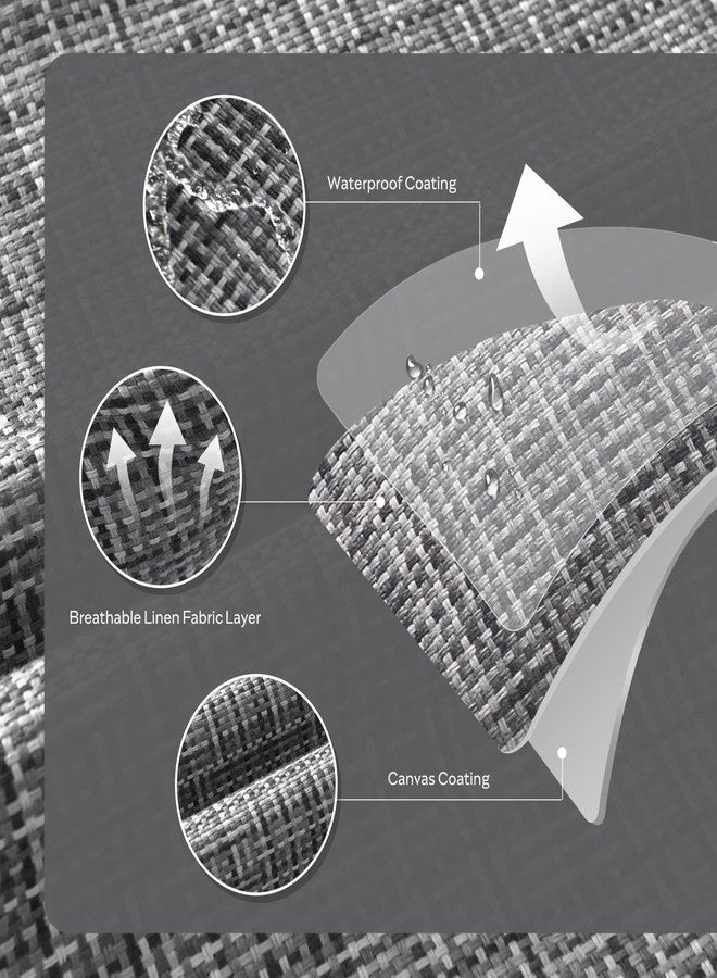 JELLYMONI Outdoor Waterproof Pillow Covers - 2 Pack Woven Farmhouse Throw Pillowcases, Decorative Throw Pillow Covers for Courtyard Garden Terrace Cafe (Gray,22x22in) - Image 3