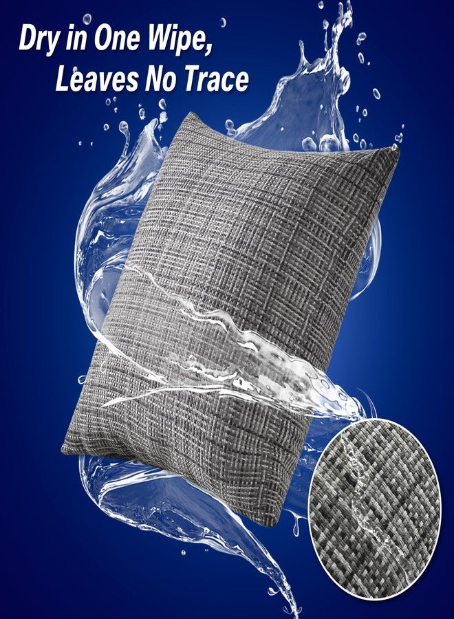 JELLYMONI Outdoor Waterproof Pillow Covers - 2 Pack Woven Farmhouse Throw Pillowcases, Decorative Throw Pillow Covers for Courtyard Garden Terrace Cafe (Gray,22x22in) - Image 2