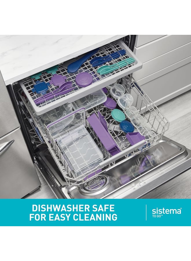 Sistema 820Ml Multi Split To Go Tri, (Minty Teal, Ocean Blue) - Image 5