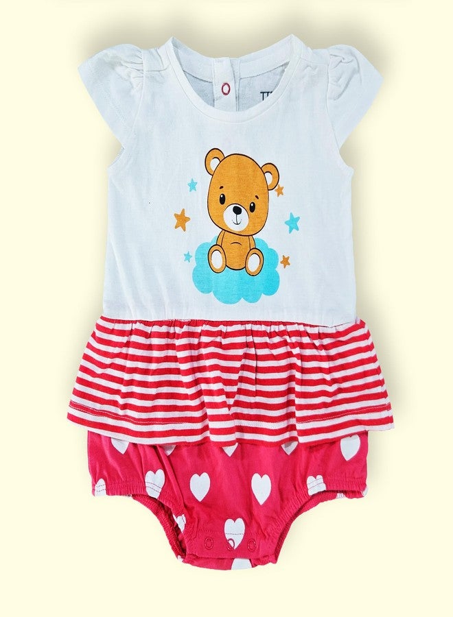 TIDOO Baby Girls Soft Cotton Outfit White Bear Printed Top with Red Heart Printed Bottoms_12_18M_Hot Pink - Image 5