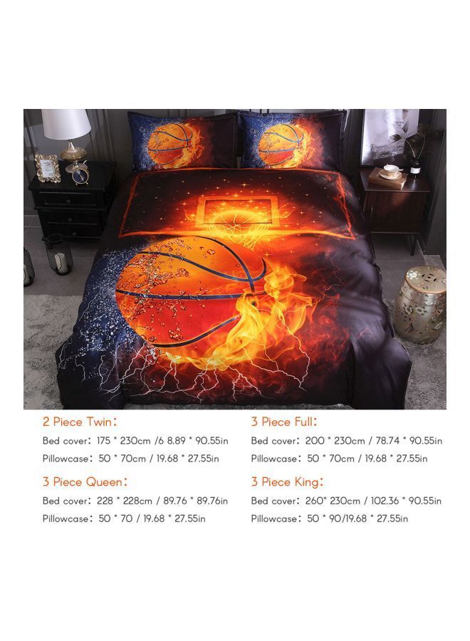 NIBEMINENT 3-Piece Bed Cover And Pillowcase Set Polyester Black/Yellow/Red - Image 5