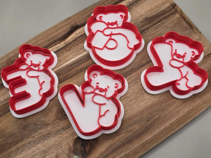 LOVE Bear Cookie Cutter Stamp - Image 1