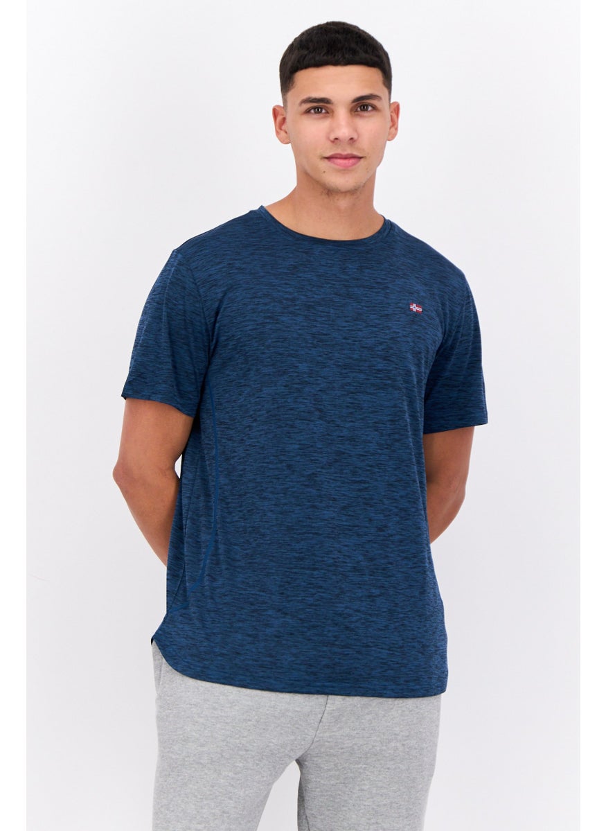 Nordland Men Sportswear Fit Short Sleeves Training T-Shirt, Heather Steel Blue  - Image 1