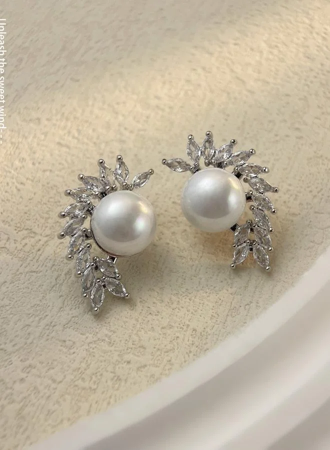 Faux Pearl Stud Earrings