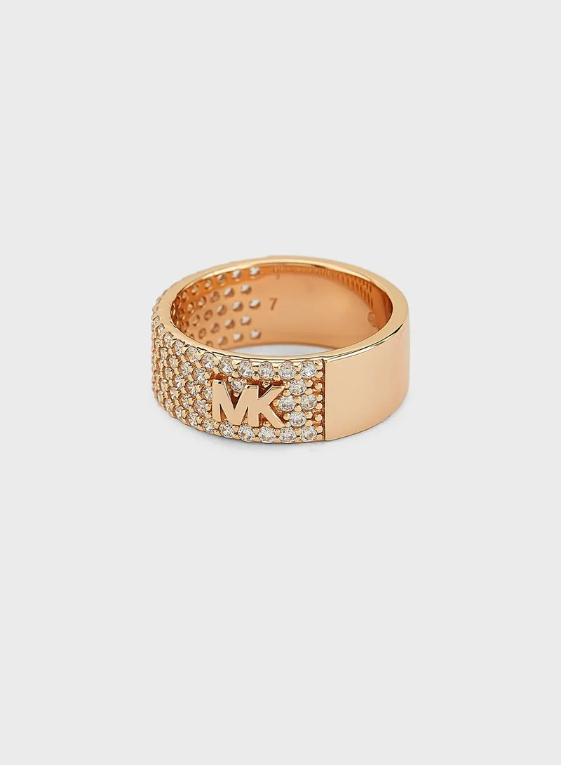Embellished Monogram Ring