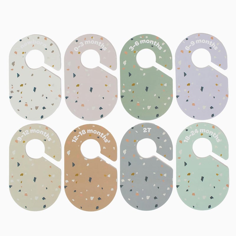 3 Sprouts Baby Closet Dividers 8-Piece Set Newborn to 2T - Double-Sided Organizer for Nursery Clothing Storage - Terrazzo - Image 4
