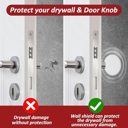 Wideskall® White Round Door Knob Wall Shield Self Adhesive Protector (3" inch Standard Size, 4.0, Count) - Image 5