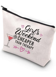 WCGXKO WCGXKO Weekend Cheaper Than Therapy Zipper Pouch Makeup Bag Weekend Trip Gift for Best Friend(Weekend Cheaper) 