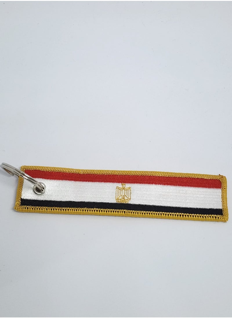 MIRFA Egypt Flag Keychain Tag with Key Ring, EDC for Motorcycles, Scooters, Cars and Gifts Flag Key Chain, 100 Percent Embroidered  - Image 4