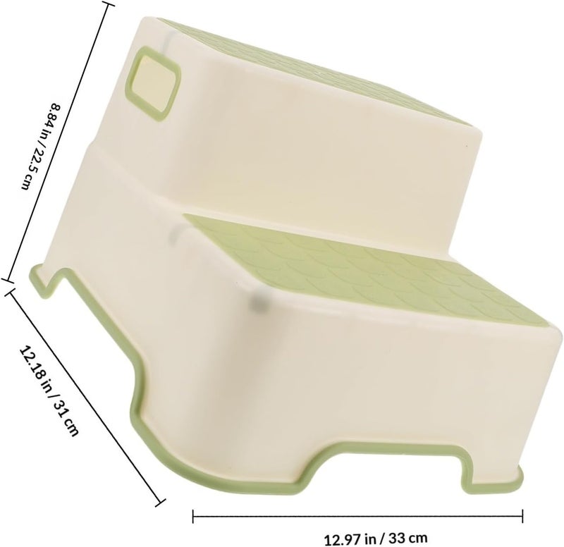 FUNOMOCYA Step Stool with Handles for Bathroom and Kitchen, Non-Slip Pp Potty Training Stool with Wear-Resistant Multifunctional Design and Adorable Cartoon Style for Boys and - Image 2
