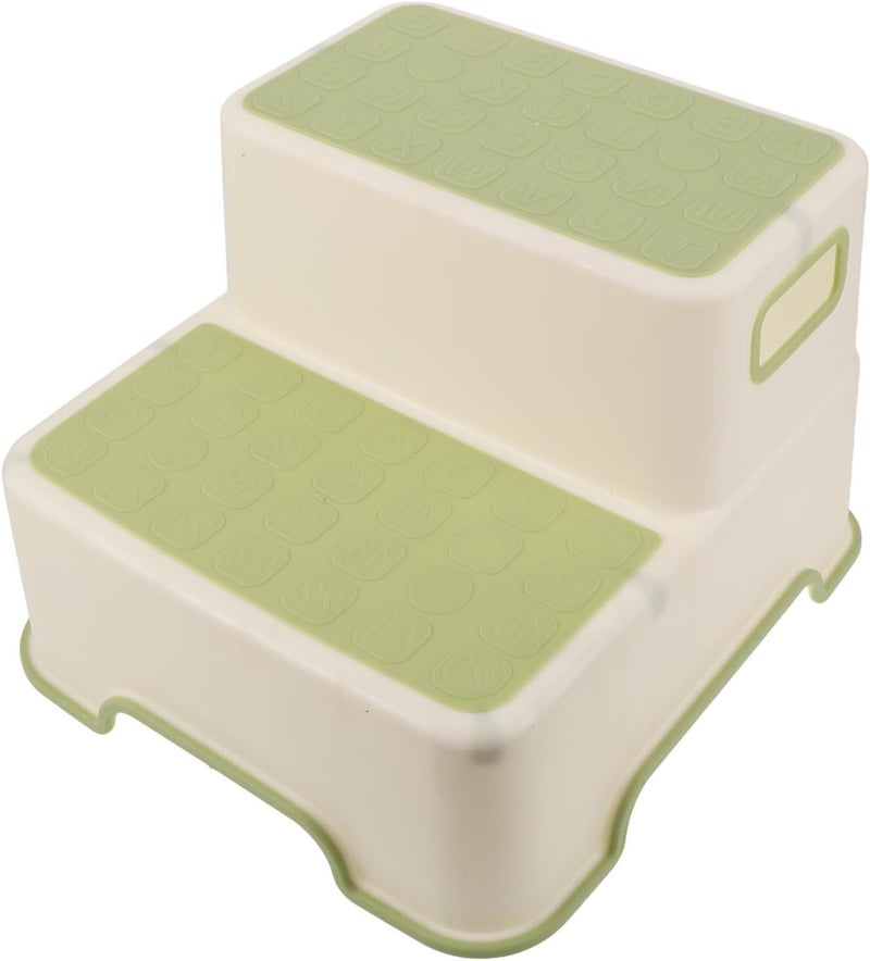 FUNOMOCYA Step Stool with Handles for Bathroom and Kitchen, Non-Slip Pp Potty Training Stool with Wear-Resistant Multifunctional Design and Adorable Cartoon Style for Boys and - Image 1