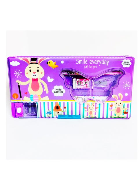 5-Piece Stationery Set With Double Sided Pencil Case