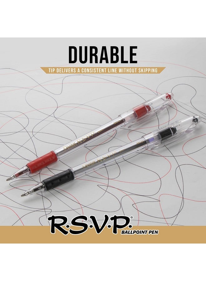 بنتل قلم حبر جاف Pentel RSVP، (1.0 مم)، خط متوسط، حبر أسود، عبوة من 5 قطع (BK91BP5A) - Image 3