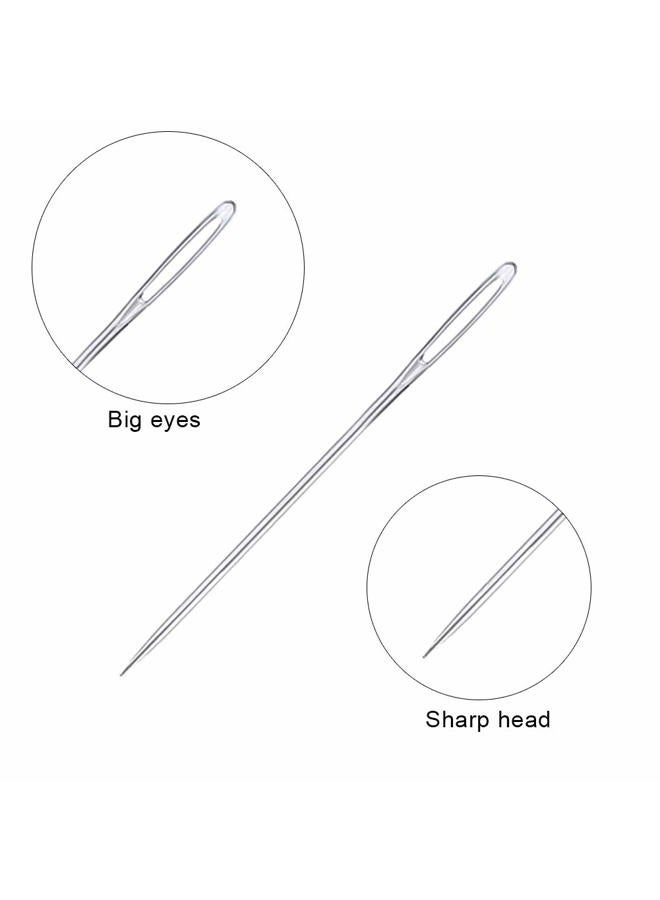JNENERY 23 PCS Large Eye Sewing Needles, 2.36in Sewing Sharp Needles, Leather Needle Embroidery Thread Needle, Stainless Steel Yarn Knitting Needles with a 3.3in Plastic Bottle - Image 4