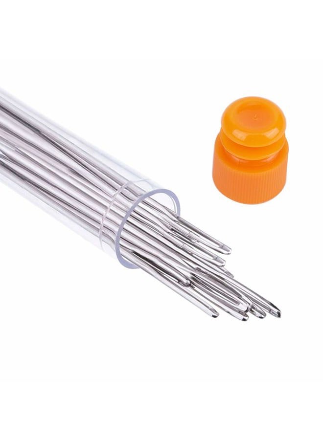 JNENERY 23 PCS Large Eye Sewing Needles, 2.36in Sewing Sharp Needles, Leather Needle Embroidery Thread Needle, Stainless Steel Yarn Knitting Needles with a 3.3in Plastic Bottle - Image 3