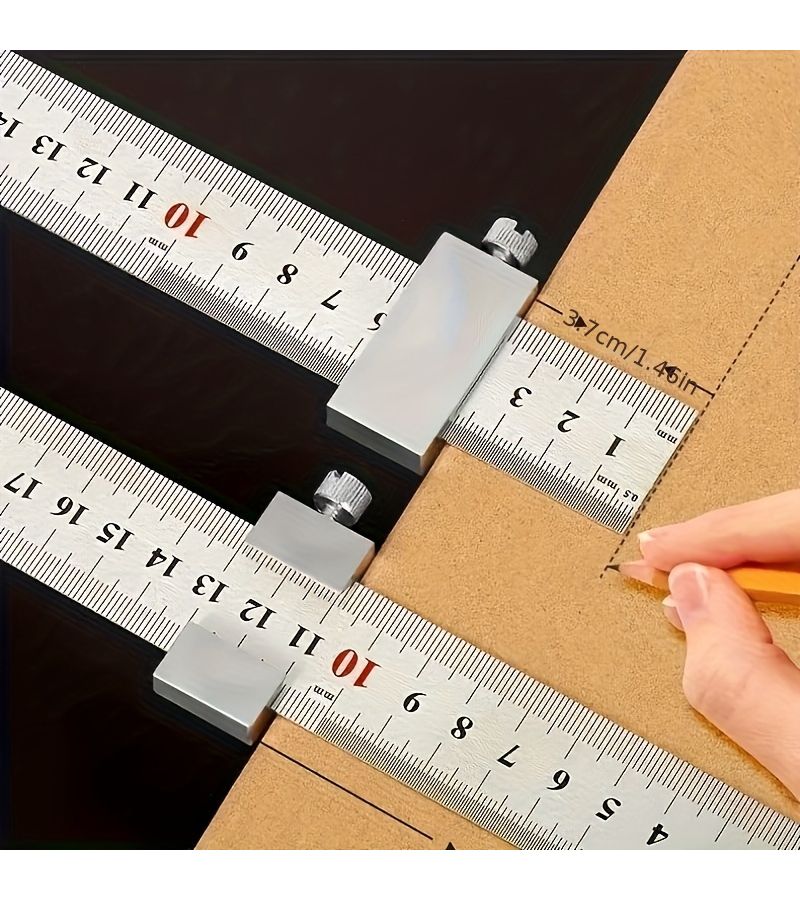 Metal Ruler with Transparent Scale for Office Engineering and Student Exam - Image 4