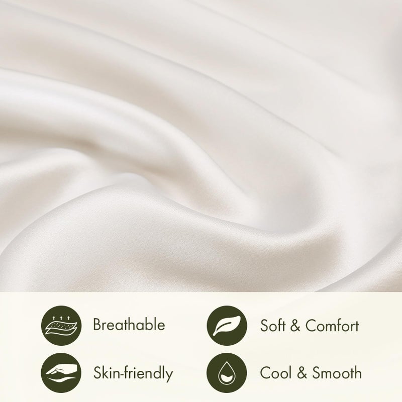 LILYSILK Natural Silk Pillowcase for Hair and Skin with Cotton Underside Standard 20x26 Inch Ivory 1pc 19 Momme - Image 4