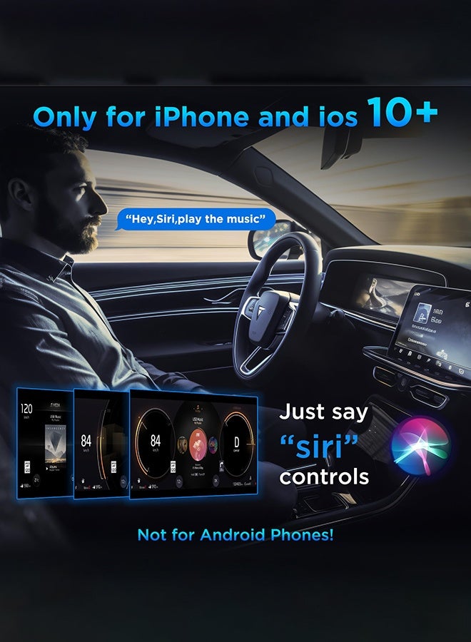 عربست محول CarPlay لاسلكي مُحسَّن للآيفون: يحوّل الاتصال السلكي إلى لاسلكي، يتميز بعدم وجود تأخير، والاتصال التلقائي، والتحكم المستقر؛ بتصميم صغير الحجم ومرفق بكابل تمديد USB-C وType-C (اللون الأسود). - Image 4