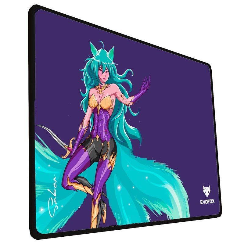 EvoFox Saber X35 Gaming Mouse Pad with Micro-Textured Speed Surface, Non-Slip Rubber Base, Anti-fray Stitched Edges and Washable Surface [350mm x 250mm] - Image 1