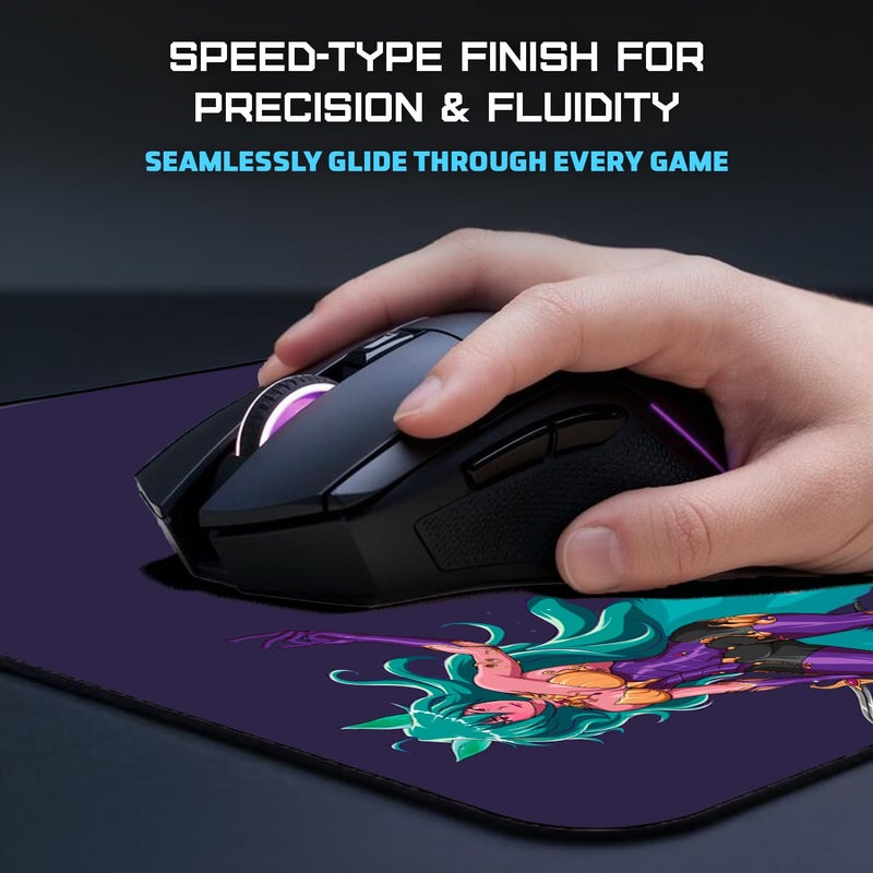 EvoFox Saber X35 Gaming Mouse Pad with Micro-Textured Speed Surface, Non-Slip Rubber Base, Anti-fray Stitched Edges and Washable Surface [350mm x 250mm] - Image 3