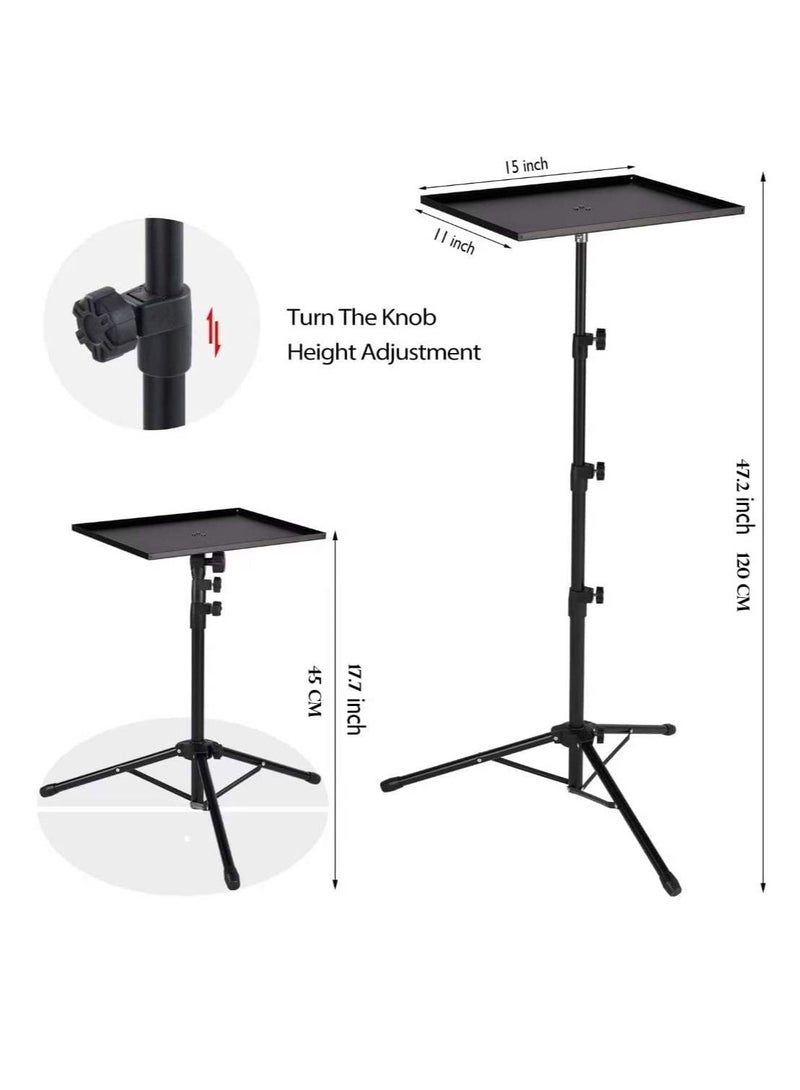 Rabos Projector Stand,Laptop Tripod Stand Adjustable Height 17.7 to 47.2 Inch , Portable Projector Stand Tripod for Outdoor Movies-Detachable Computer DJ Equipment Holder Mount - Image 2