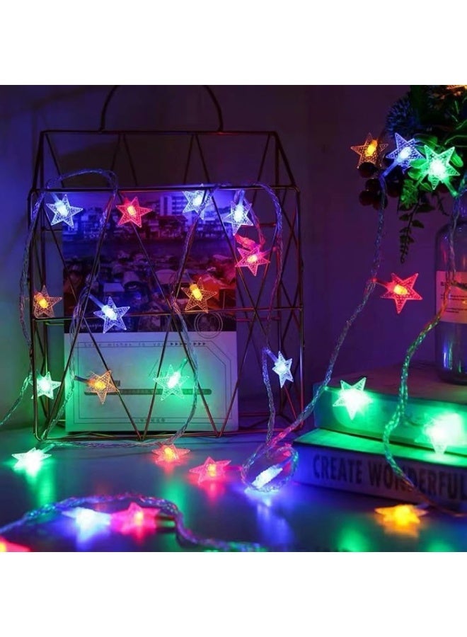 BABONA Star LED String Lights, Ramadan LED Lights, 6-Meter Colorful Curtain and String Lights, Battery Operated, Ramadan and Eid Decorations for Home, Bedroom and Window - Image 5