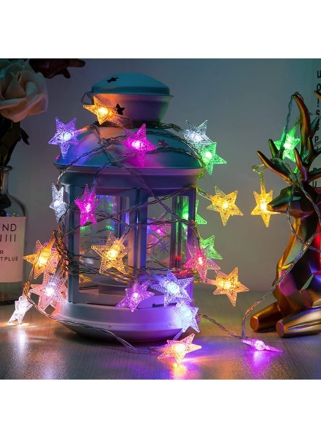 BABONA Star LED String Lights, Ramadan LED Lights, 6-Meter Colorful Curtain and String Lights, Battery Operated, Ramadan and Eid Decorations for Home, Bedroom and Window - Image 4